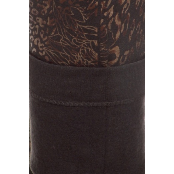 Women's Floral Cheetah Legging Fleece Lining Pants - Picture 5 of 5